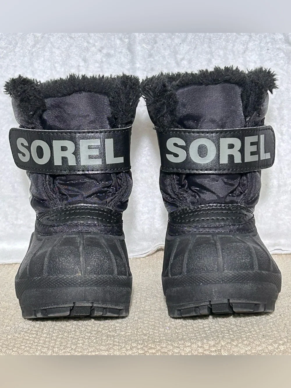 Sorel Kids Black Snow Commander Waterproof 200g Insulated Winter Boots SZ 5